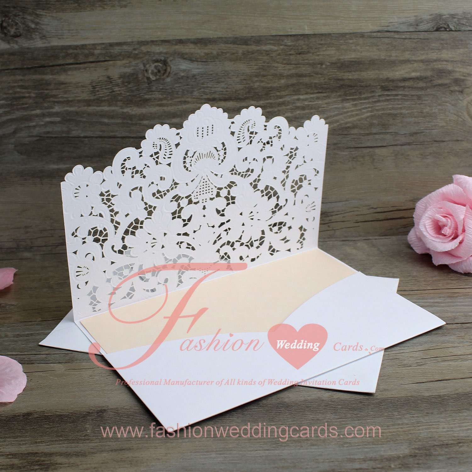 Lace Laser Cut Embossed Wedding Invitations Melbourne